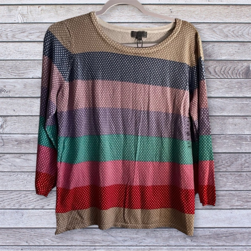 NWT Joseph A. Striped polka dot Sweater small